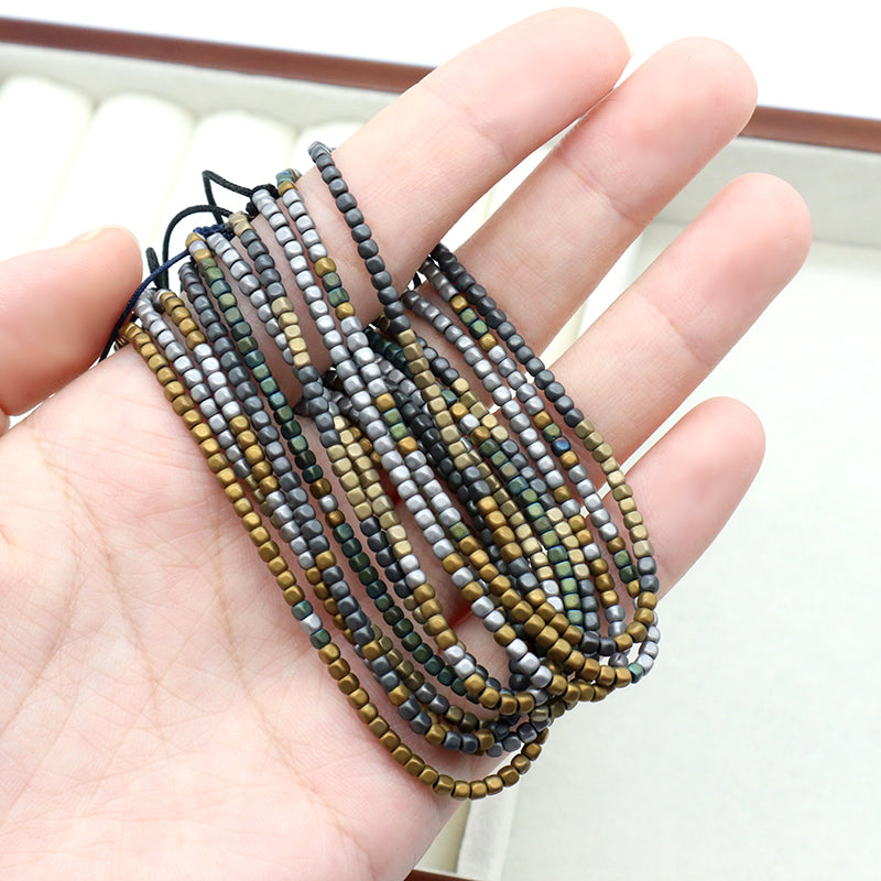 Best Friend Ajustable Handmade OEM Wholesale Fashionable Customized Woven Braided Hematite Beads Bangle Bracelet For Women Men