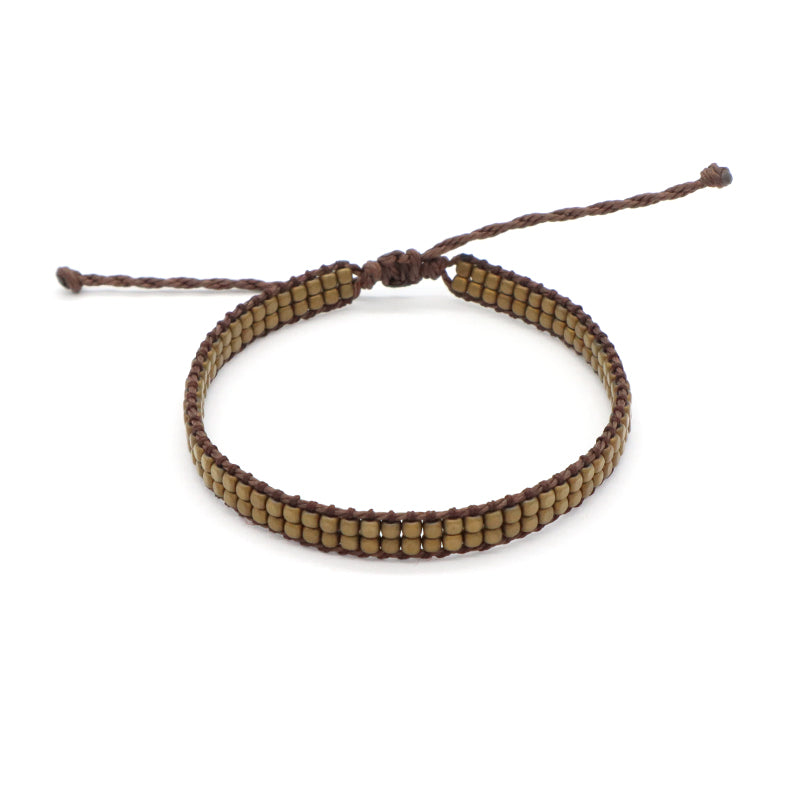Oem Simple Design Custom Woven Wholesale Best Friend Handmade Ajustable Double Layers Hematite Beads Bangle Bracelet