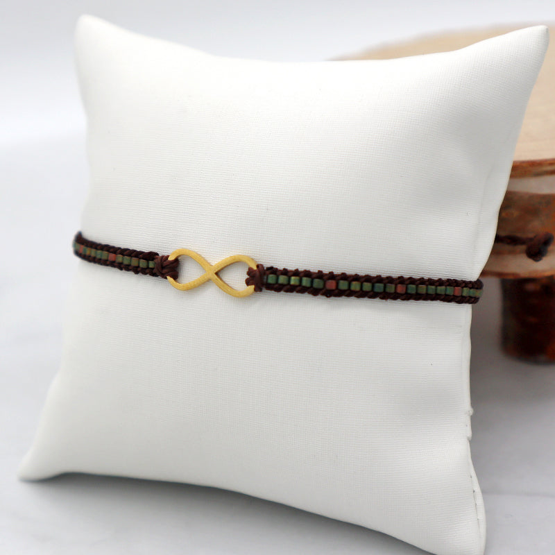 Custom Miyuki Seed Beads Macrame Bracelet Jewelry Adjustable Woven Handmade Cross Skull Stainless Steel Charm Miyuki Bracelet