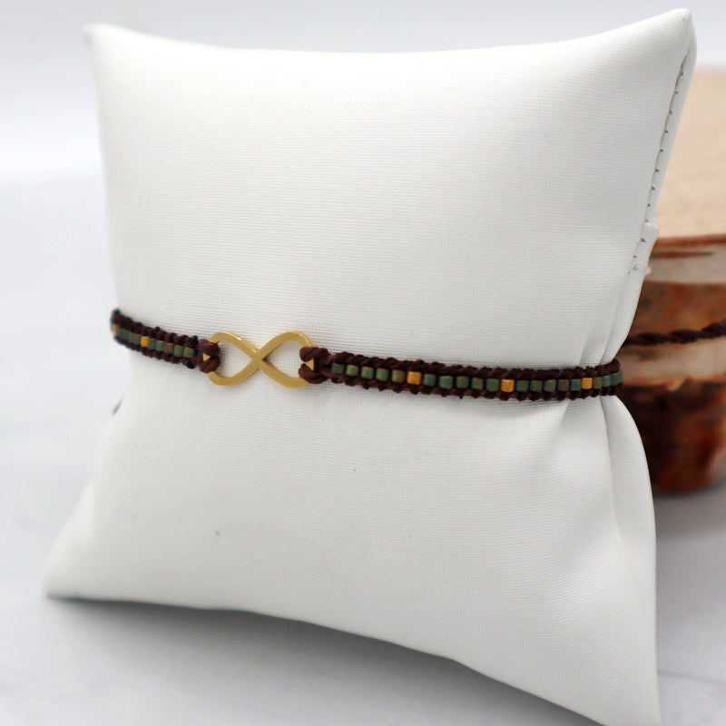 Custom Miyuki Seed Beads Macrame Bracelet Jewelry Adjustable Woven Handmade Cross Skull Stainless Steel Charm Miyuki Bracelet