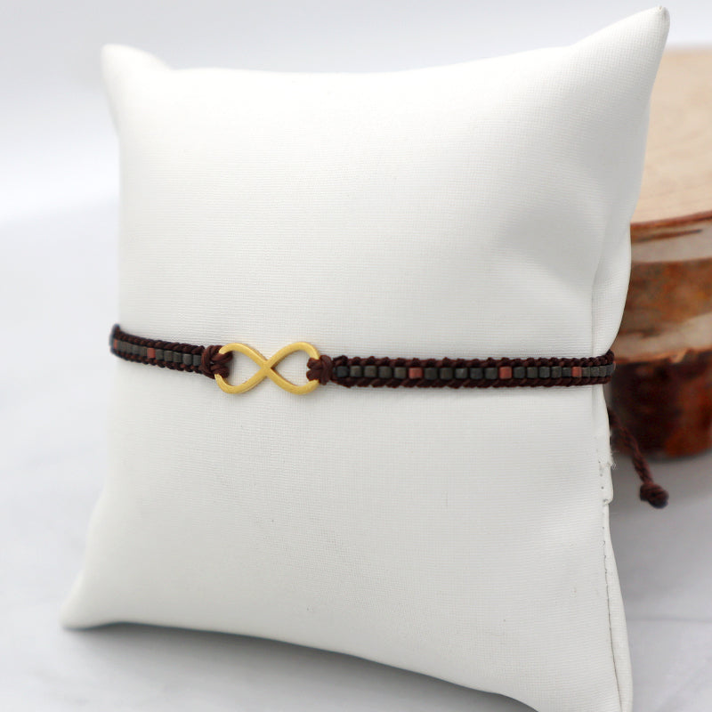 Custom Miyuki Seed Beads Macrame Bracelet Jewelry Adjustable Woven Handmade Cross Skull Stainless Steel Charm Miyuki Bracelet