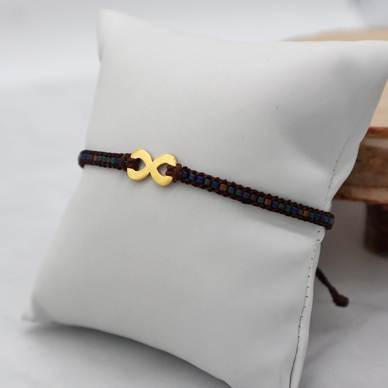 Custom Miyuki Seed Beads Macrame Bracelet Jewelry Adjustable Woven Handmade Cross Skull Stainless Steel Charm Miyuki Bracelet