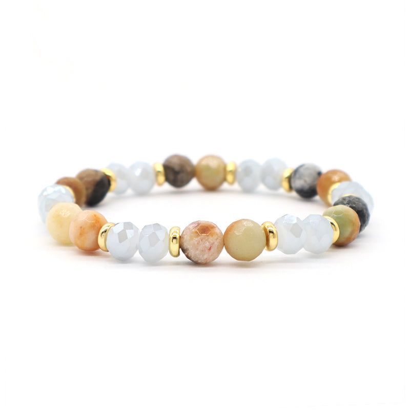 OEM China Factory Wholesale Custom Manufacture Various Elastic Gemstone Healing Energy Glass Crystal Natural Stone Bead Bracelet