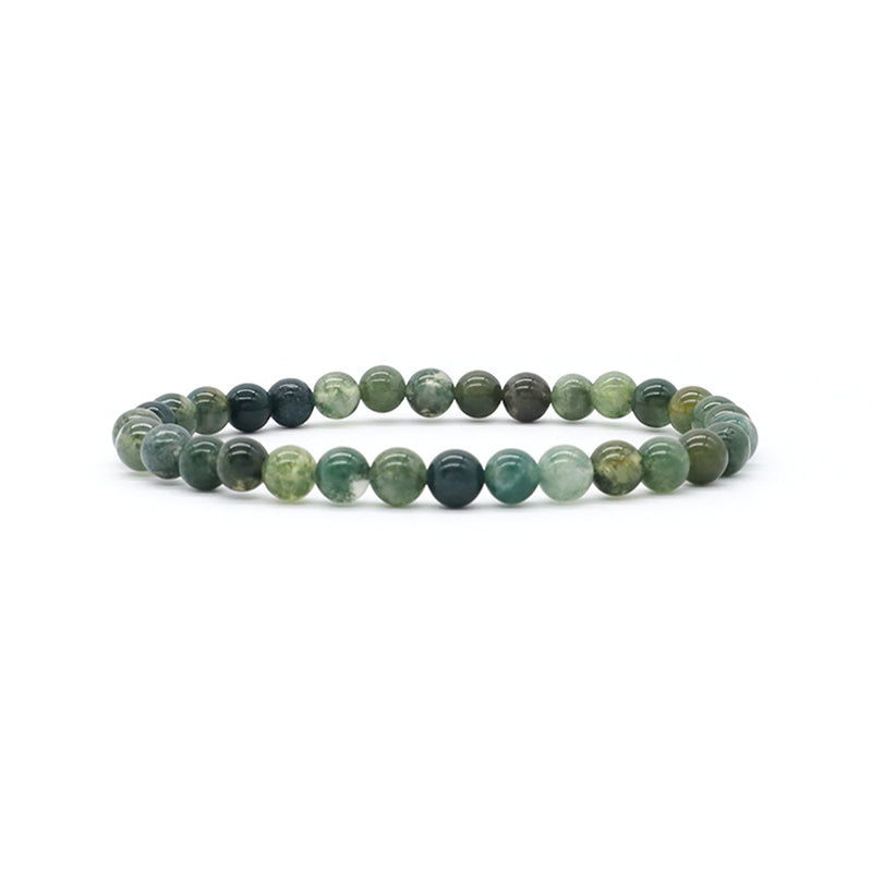 Friendship Custom Wholesale Trendy Manufacture Lucky Gemstone 6mm Natural Stone Beads Elastic Handmade Bracelet For Women Men