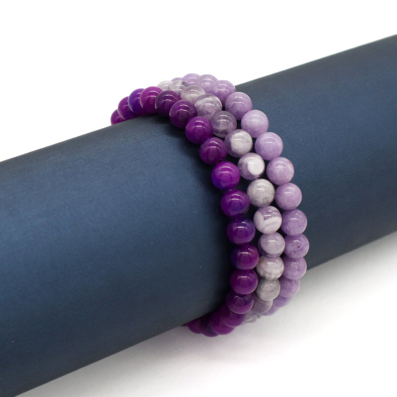Hot Sale Fashion Design Jewelry Wholesale Custom OEM Friendship Handmade 6mm Natural Stone Beads Women Stretch Bracelet For Gift