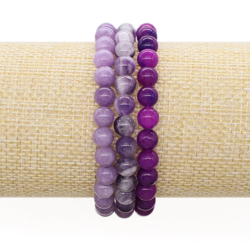 Hot Sale Fashion Design Jewelry Wholesale Custom OEM Friendship Handmade 6mm Natural Stone Beads Women Stretch Bracelet For Gift