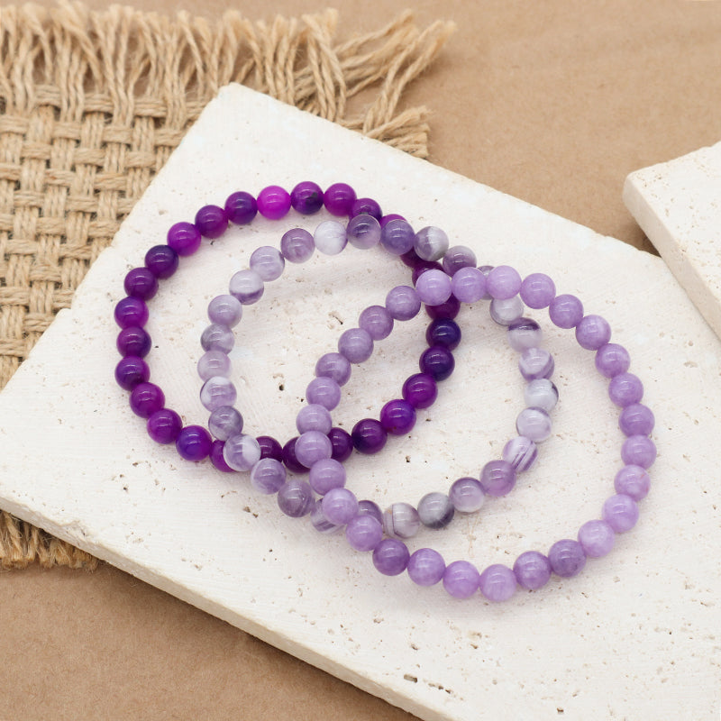 Hot Sale Fashion Design Jewelry Wholesale Custom OEM Friendship Handmade 6mm Natural Stone Beads Women Stretch Bracelet For Gift