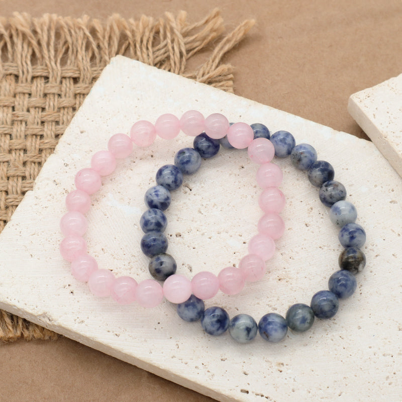 Wholesale Fashion Women Men Healing Elastic Handmade Bracelet Jewelry Custom Factory OEM Gift 8mm Natural Stone Beads Bracelet