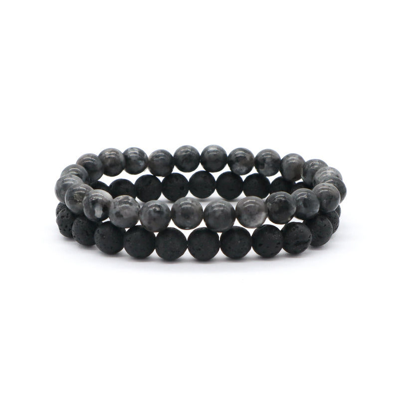 Custom OEM China Factory Wholesale Fashion Women Men Jewelry Healing Elastic Handmade 8mm Lava Natural Stone Beads Bracelet
