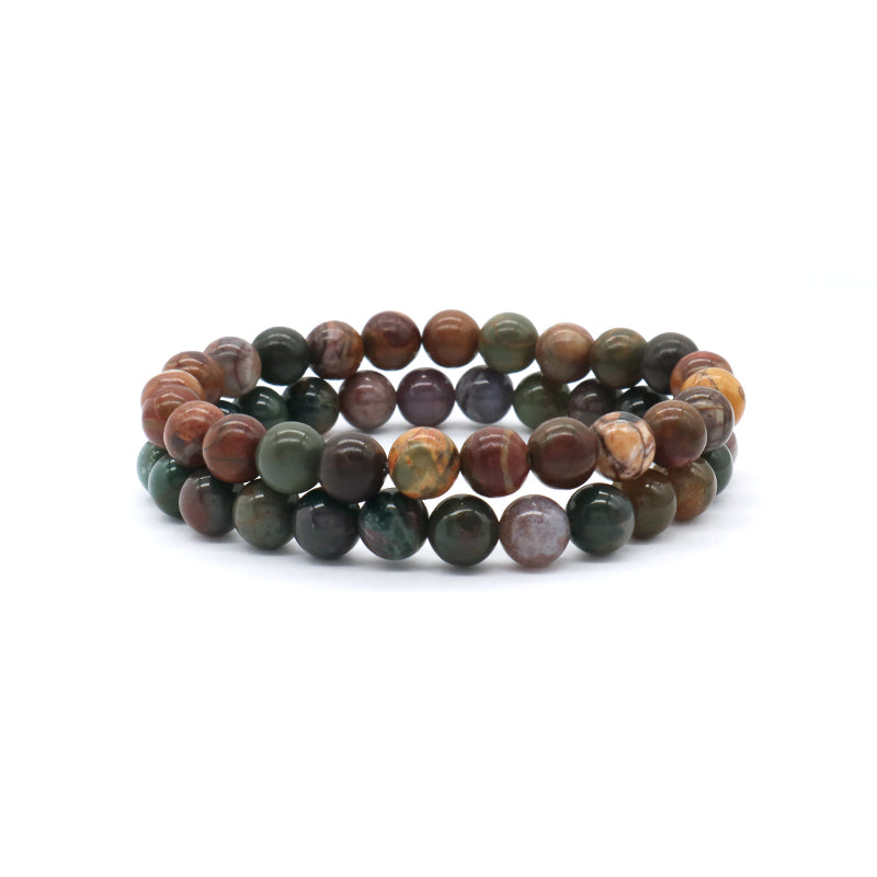Handmade Wholesale Customized OEM Factory Fashionable Jewelry Healing Elastic 8mm Natural Stone Beads Bracelet For Women Men