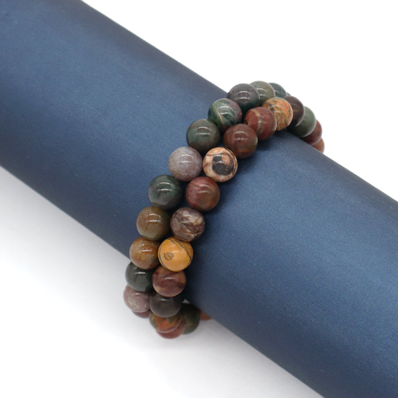 Handmade Wholesale Customized OEM Factory Fashionable Jewelry Healing Elastic 8mm Natural Stone Beads Bracelet For Women Men