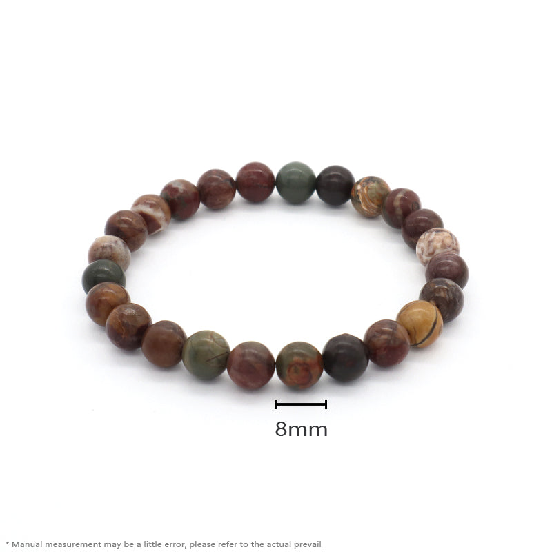 Handmade Wholesale Customized OEM Factory Fashionable Jewelry Healing Elastic 8mm Natural Stone Beads Bracelet For Women Men