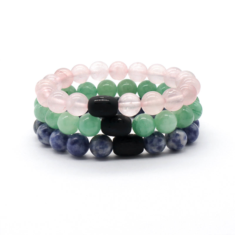 Handmade Custom OEM Factory Jewelry Healing Energy YoGa Elastic Black Onyx Beads Charm10mm Natural Stone Bracelet For Men Women