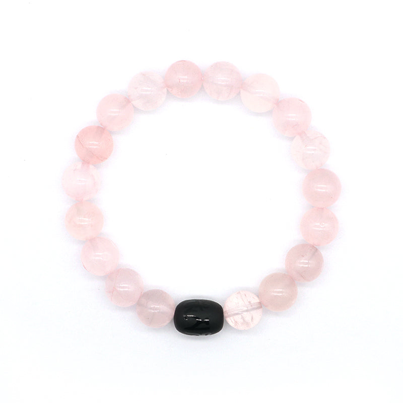 Handmade Custom OEM Factory Jewelry Healing Energy YoGa Elastic Black Onyx Beads Charm10mm Natural Stone Bracelet For Men Women