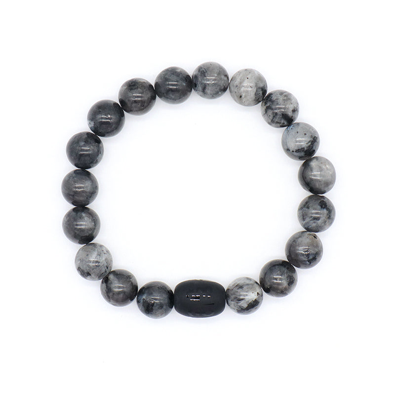 Customized Healing Energy YoGa Jewelry Handmade OEM Elastic Black Onyx Beads Charm10mm Lava Natural Stone Bracelet For Men Women