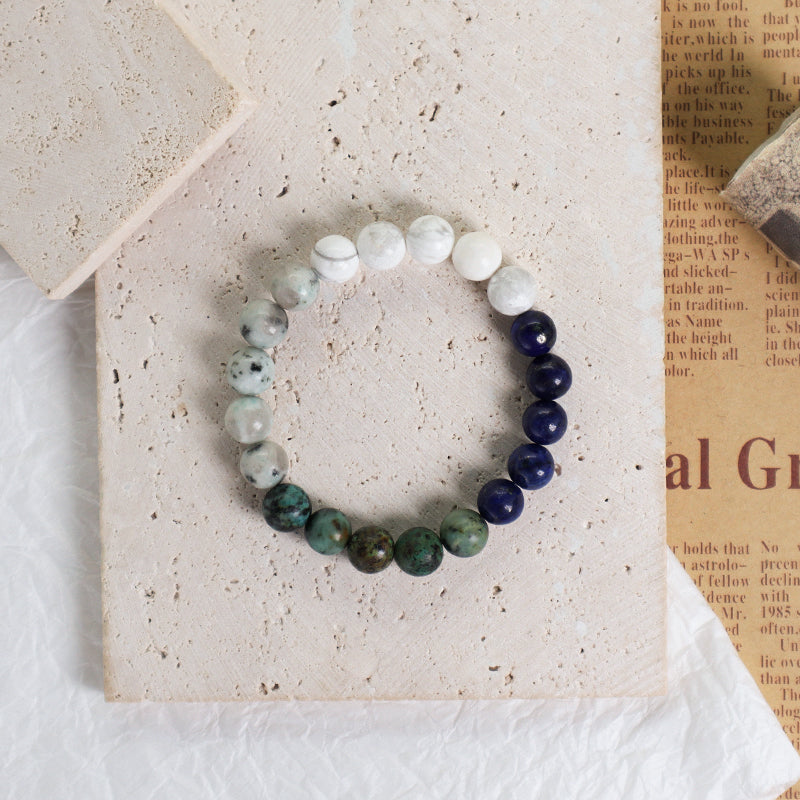 Fashion Design Custom Wholesale Jewelry Energy Yoga Healing Elastic Handmade Gift 8mm Natural Stone Beads Bracelet For Women Men