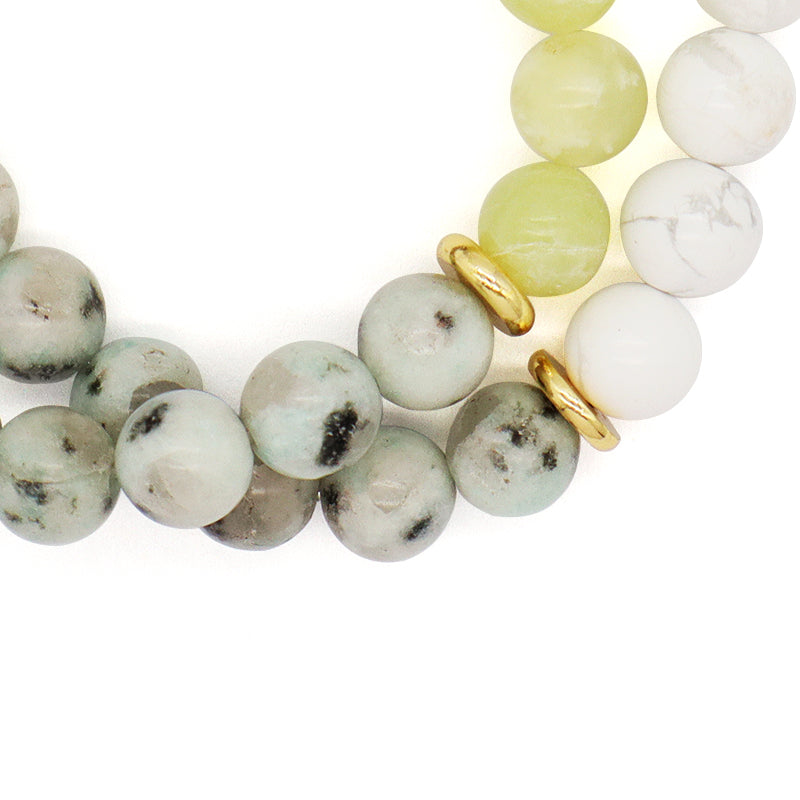 Gold Plated Brass Charm Custom Energy Yoga Healing Elastic Handmade Jewelry Gift 8mm Natural Stone Beads Bracelet For Women Men