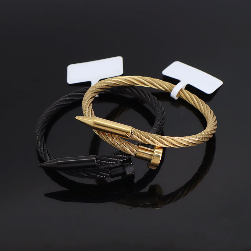 Unique Design Wholesale Custom Factory Jewelry Black Gold Plated Stainless Steel Expandable Cuff Bangle Bracelet For Women