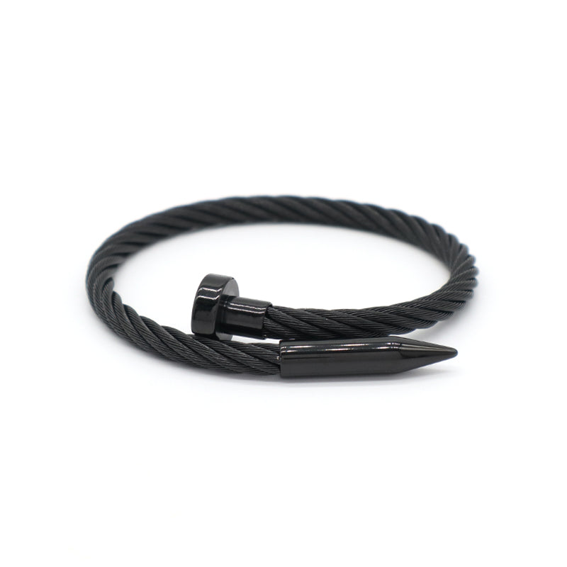 Unique Design Wholesale Custom Factory Jewelry Black Gold Plated Stainless Steel Expandable Cuff Bangle Bracelet For Women