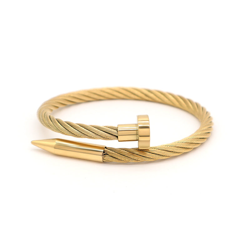 Unique Design Wholesale Custom Factory Jewelry Black Gold Plated Stainless Steel Expandable Cuff Bangle Bracelet For Women