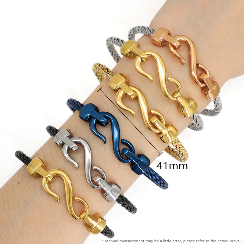 Fashion Design Factory Wholesale Trendy Women Custom Gold Plated Rose Gold Stainless Steel Bangle Bracelet For Jewelry Making