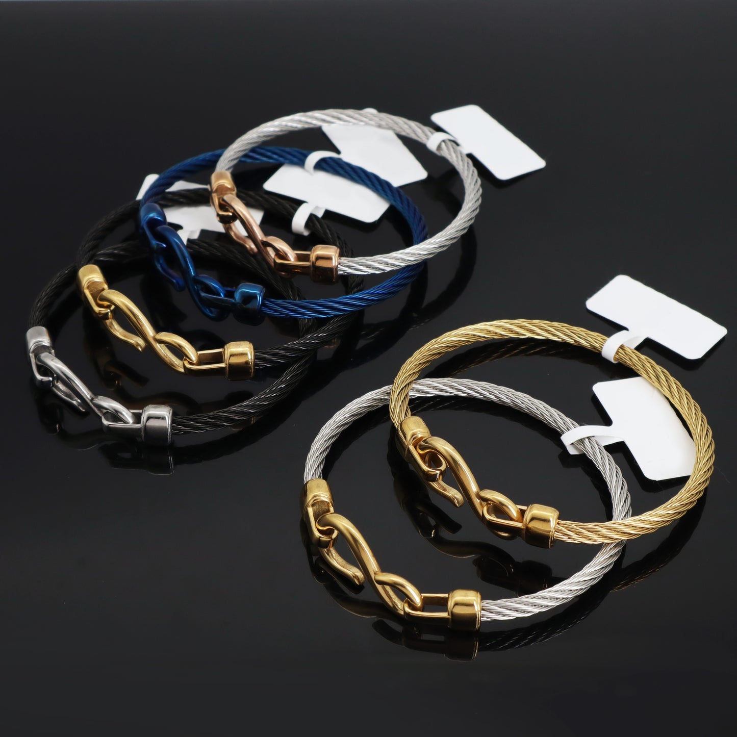 Fashion Design Factory Wholesale Trendy Women Custom Gold Plated Rose Gold Stainless Steel Bangle Bracelet For Jewelry Making