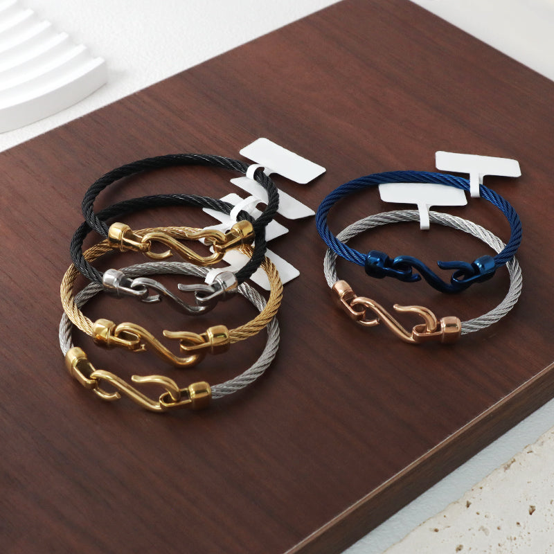 Fashion Design Factory Wholesale Trendy Women Custom Gold Plated Rose Gold Stainless Steel Bangle Bracelet For Jewelry Making