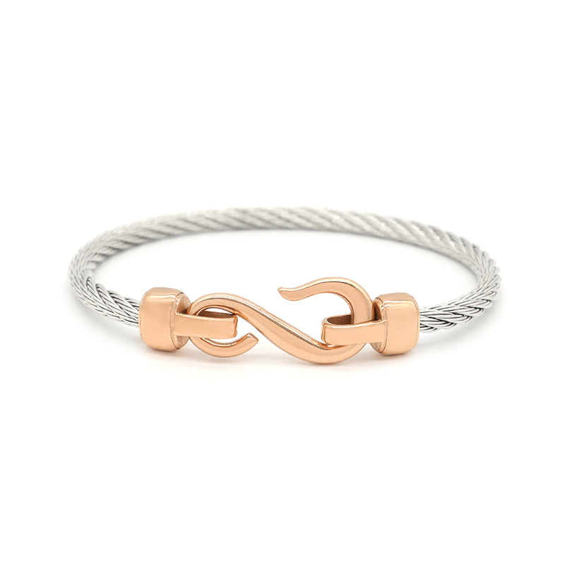 Fashion Design Factory Wholesale Trendy Women Custom Gold Plated Rose Gold Stainless Steel Bangle Bracelet For Jewelry Making