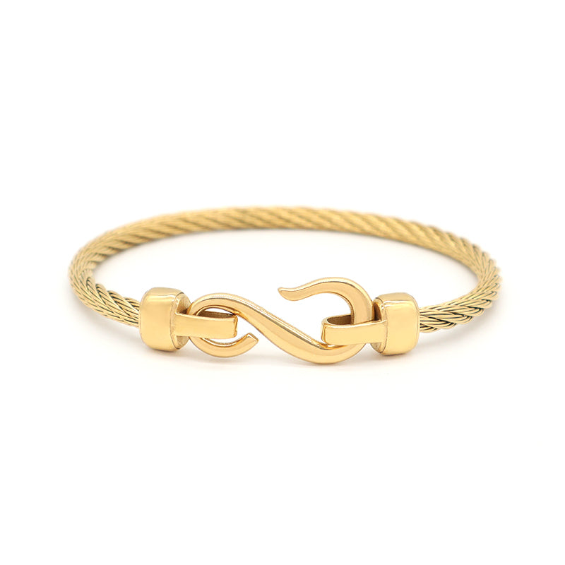 Fashion Design Factory Wholesale Trendy Women Custom Gold Plated Rose Gold Stainless Steel Bangle Bracelet For Jewelry Making