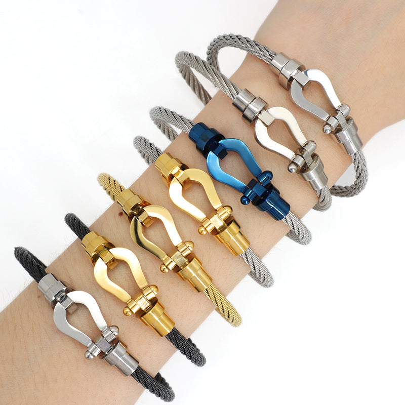 Simple Design Custom Factory Wholesale Jewelry Gold Plated Rose Gold Twist Stainless Steel Bangle Bracelet For Women Men