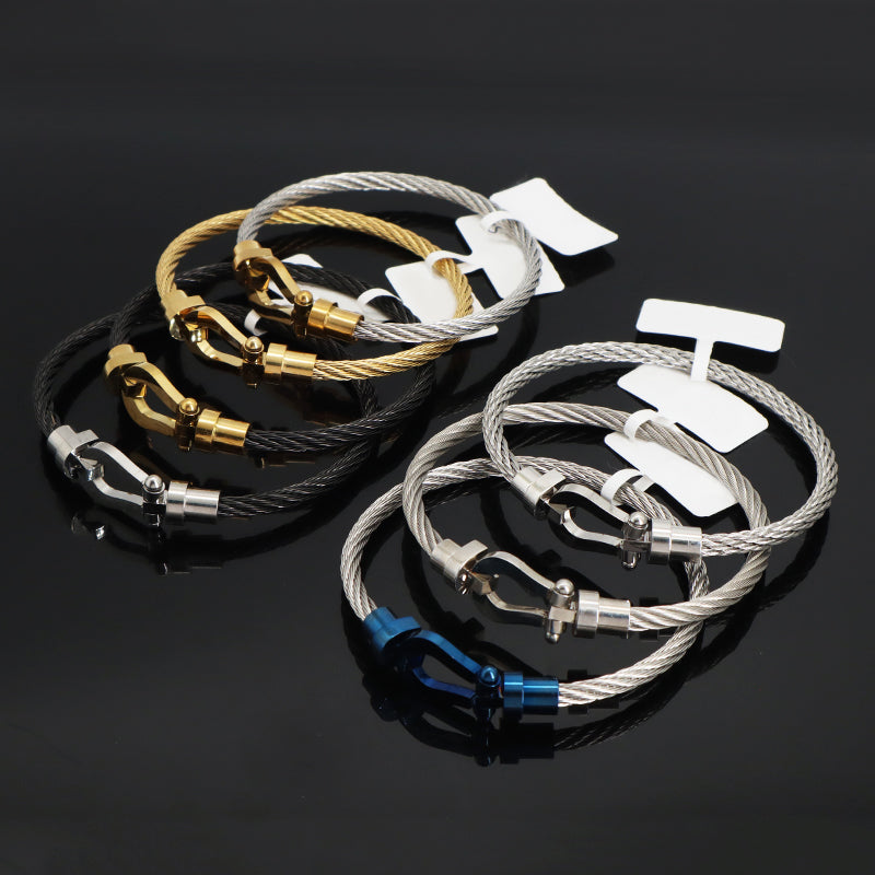 Simple Design Custom Factory Wholesale Jewelry Gold Plated Rose Gold Twist Stainless Steel Bangle Bracelet For Women Men