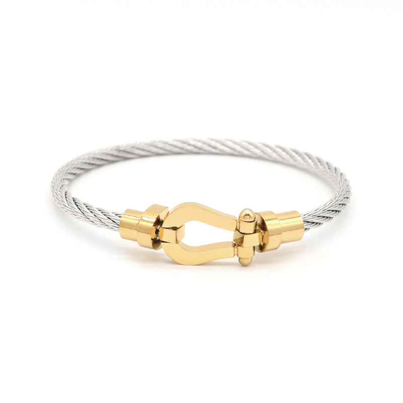 Simple Design Custom Factory Wholesale Jewelry Gold Plated Rose Gold Twist Stainless Steel Bangle Bracelet For Women Men