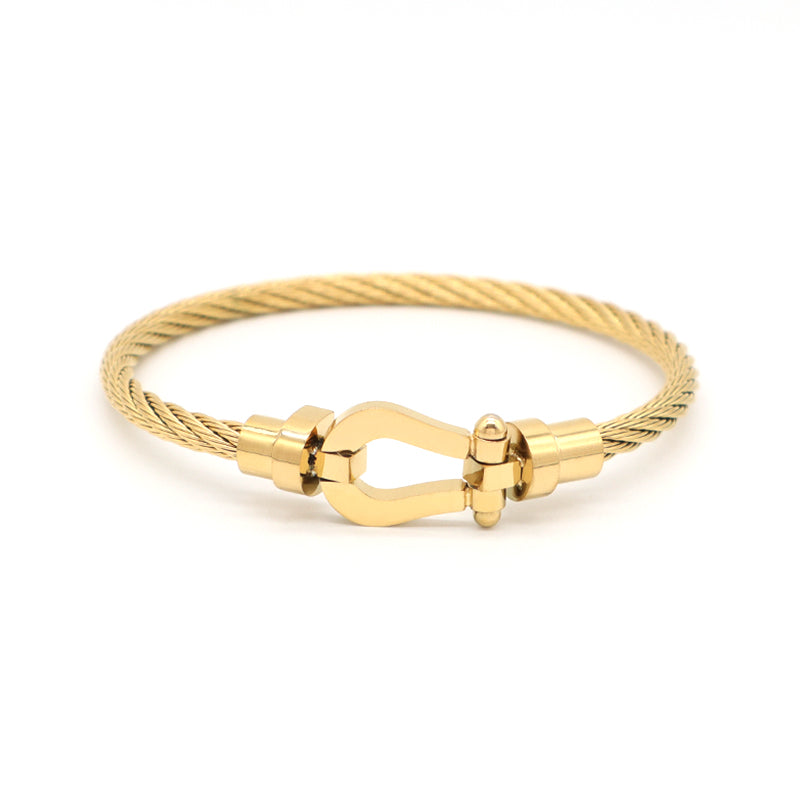 Simple Design Custom Factory Wholesale Jewelry Gold Plated Rose Gold Twist Stainless Steel Bangle Bracelet For Women Men