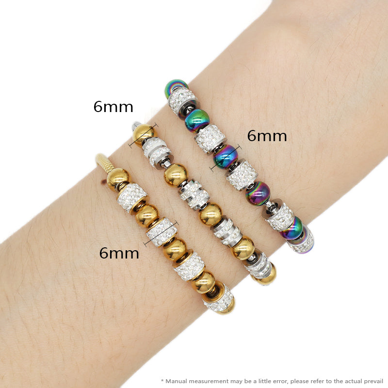 New Bulk Sale Wholesale Custom Factory Manufacture Fashion Women Jewelry Ajustable Gold Plated Micro Pave CZ Charm Stainless Steel Cuff Bangle Bracelet