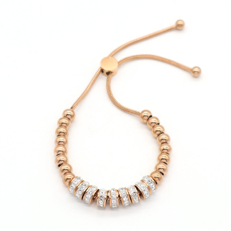 Various Women Factory Wholesale Customized Ajustable Gold Plated Rose Gold Micro Pave CZ Charm Stainless Steel Bracelet Bangle