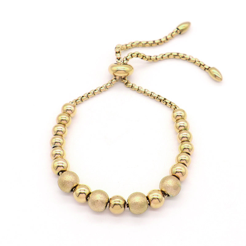 Fashion Design Wholesale Customized Factory Manufacture Jewelry Ajustable Gold Plated Rose Plated Beads Charm Stainless Steel Cuff Bangle Bracelet For Women Gift