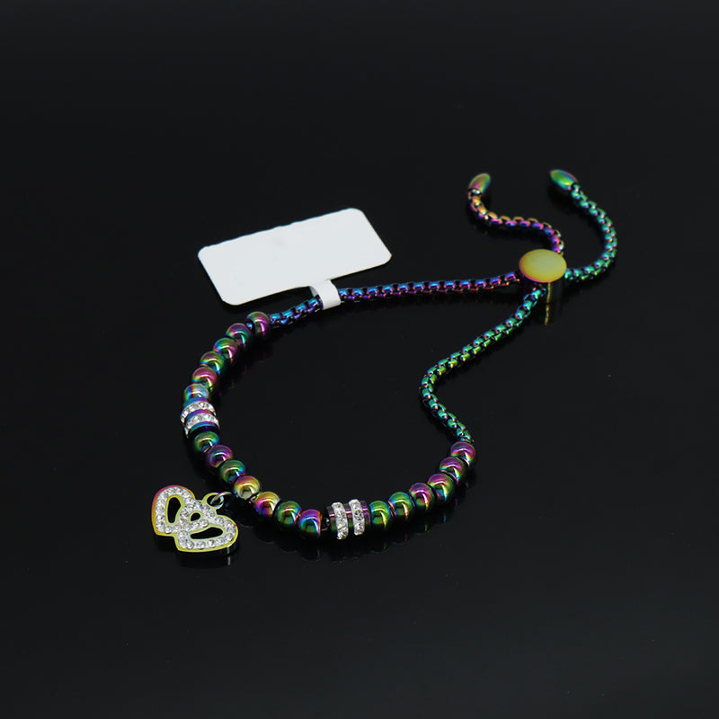New Arrival Manufacture Fashion China Factory Wholesale Custom Jewelry Women Gift Stainless Steel CZ Crown Charm Ajustable Bracelet Bangle