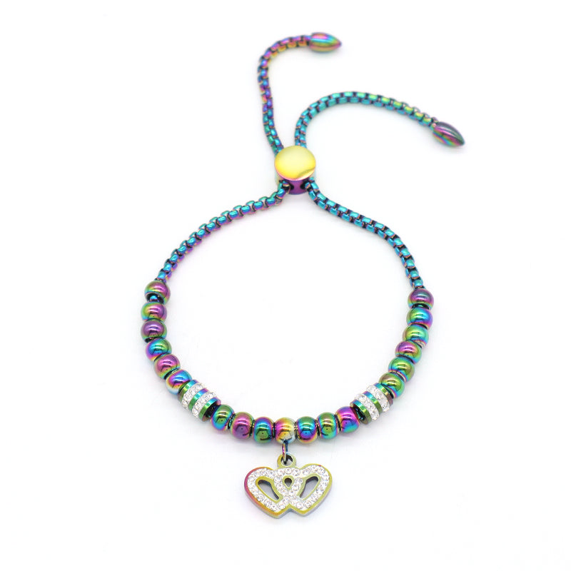 New Arrival Manufacture Fashion China Factory Wholesale Custom Jewelry Women Gift Stainless Steel CZ Crown Charm Ajustable Bracelet Bangle