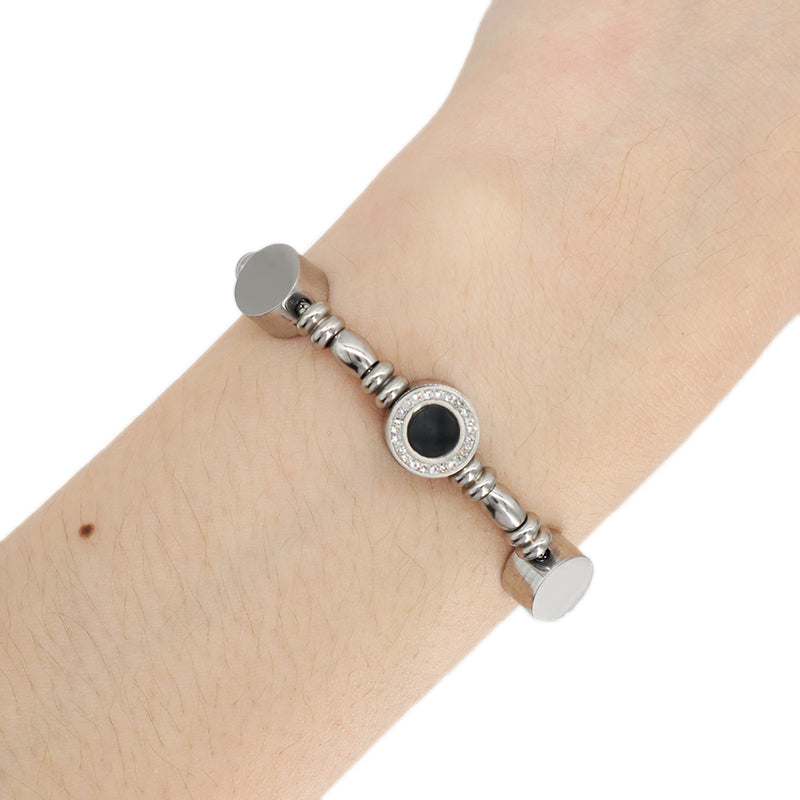 New Bulk Sale Manufacture Fashion Factory Wholesale Custom Jewelry Stainless Steel No Tarnish CZ Charm Ajustable Bracelet Bangle For Women Gift