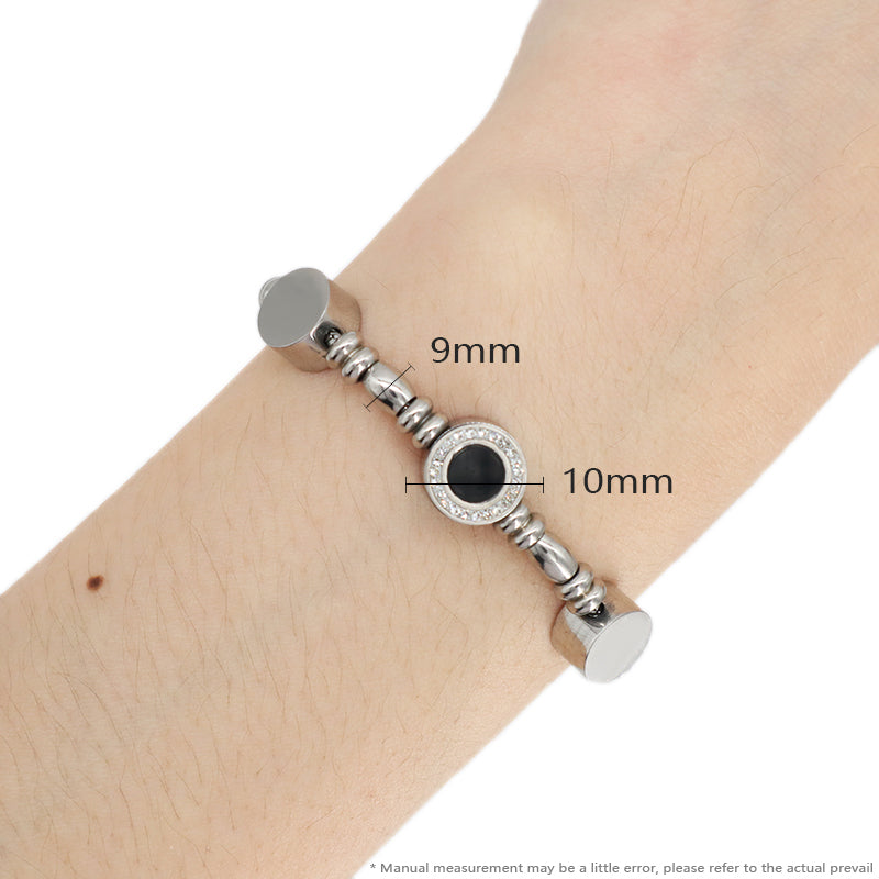 New Bulk Sale Manufacture Fashion Factory Wholesale Custom Jewelry Stainless Steel No Tarnish CZ Charm Ajustable Bracelet Bangle For Women Gift
