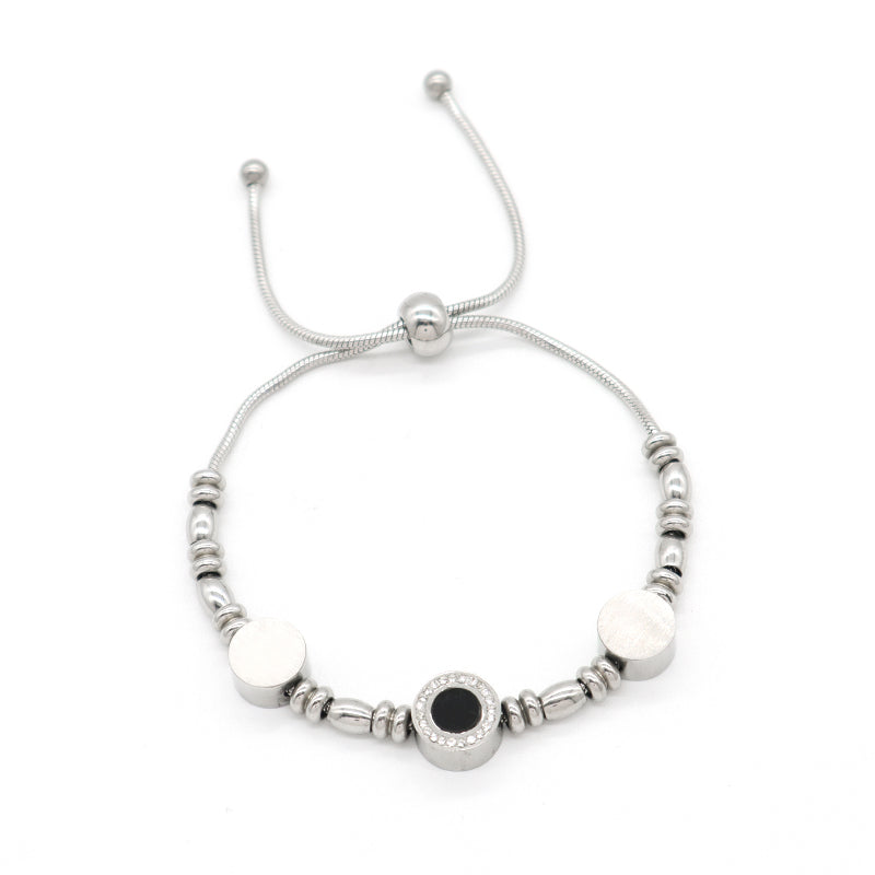 New Bulk Sale Manufacture Fashion Factory Wholesale Custom Jewelry Stainless Steel No Tarnish CZ Charm Ajustable Bracelet Bangle For Women Gift