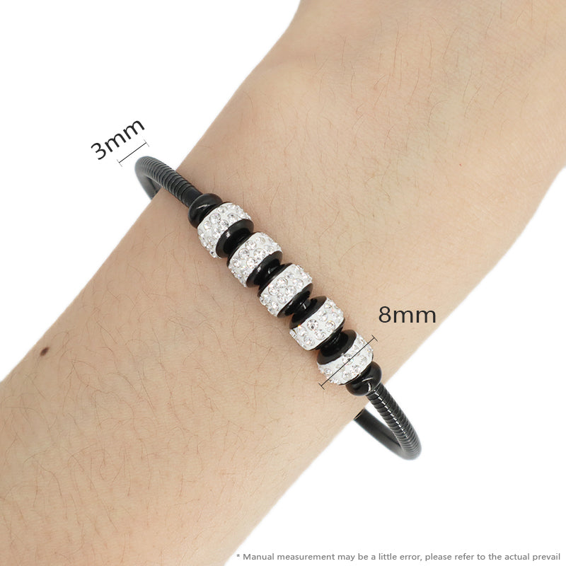 Unique Design Custom Wholesale Factory Jewelry Black Stainless Steel Cuff Bracelet Bangle For Women