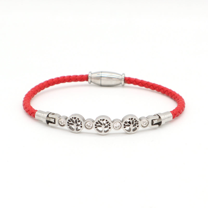 Various Wholesale Custom Factory Jewelry Black Red No Tarnish Evil Eyes Tree Stainless Steel Cuff Bangle Bracelet For Women Men