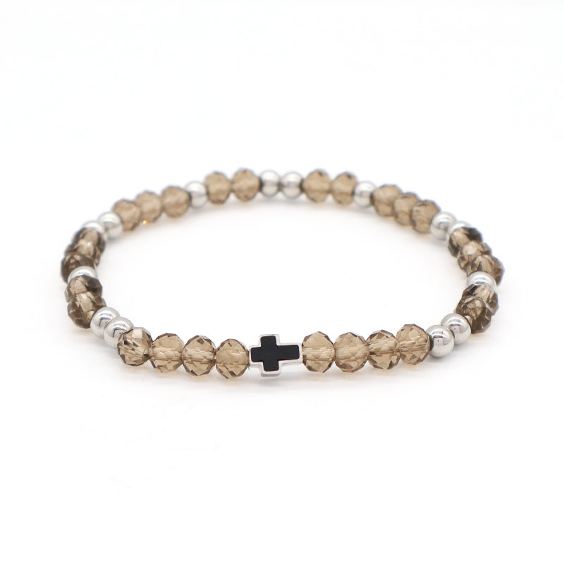 New Arrival Wholesale Customized China Factory Manufacture Fashionable Women Cross Charm Jewelry Gift Ajustable No Tarnish Stainless Steel Cross Bracelet