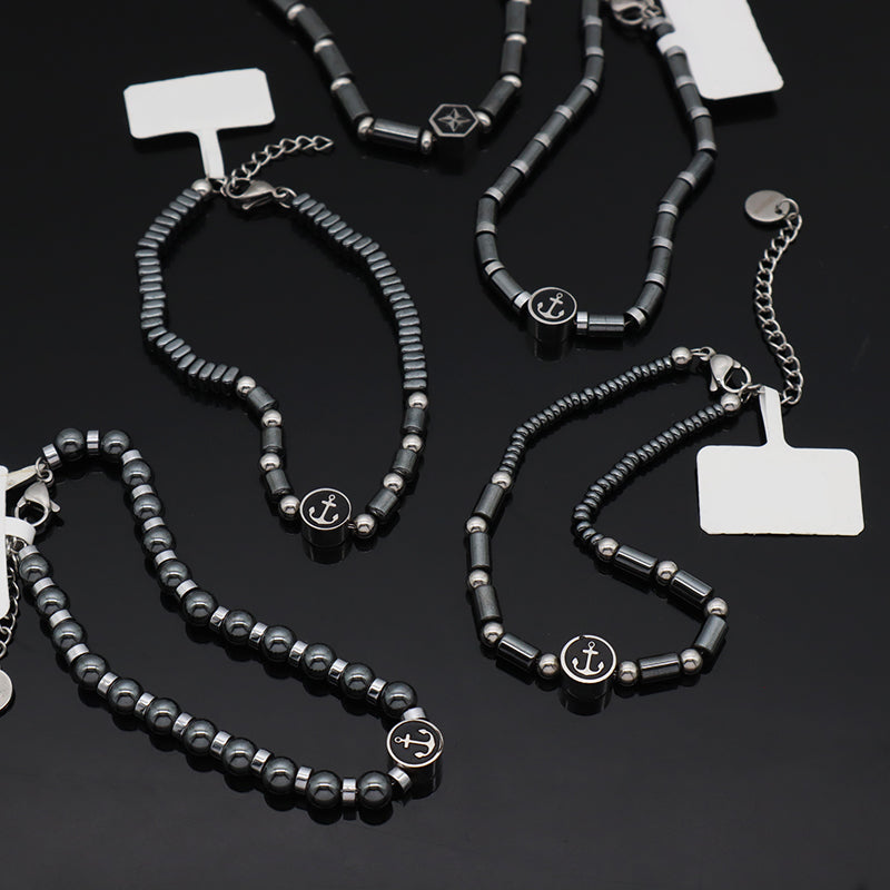 China Factory Custom Jewelry New Fashion Women Manufacture Wholesale Gift Ajustable Stainless Steel No Tarnish CZ Anchor Charm Bracelet Bangle