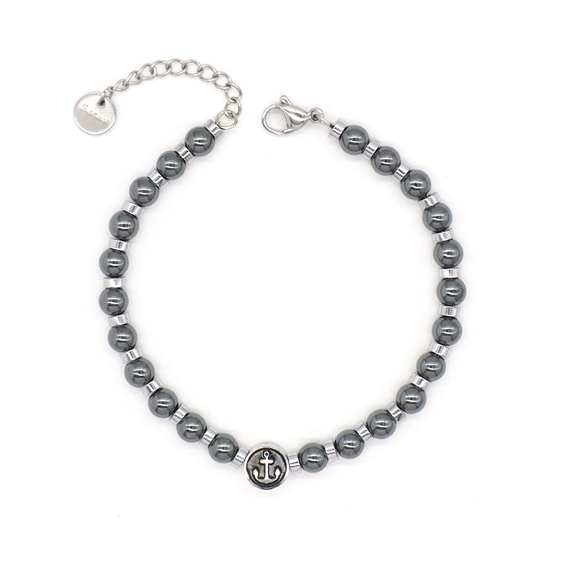 China Factory Custom Jewelry New Fashion Women Manufacture Wholesale Gift Ajustable Stainless Steel No Tarnish CZ Anchor Charm Bracelet Bangle