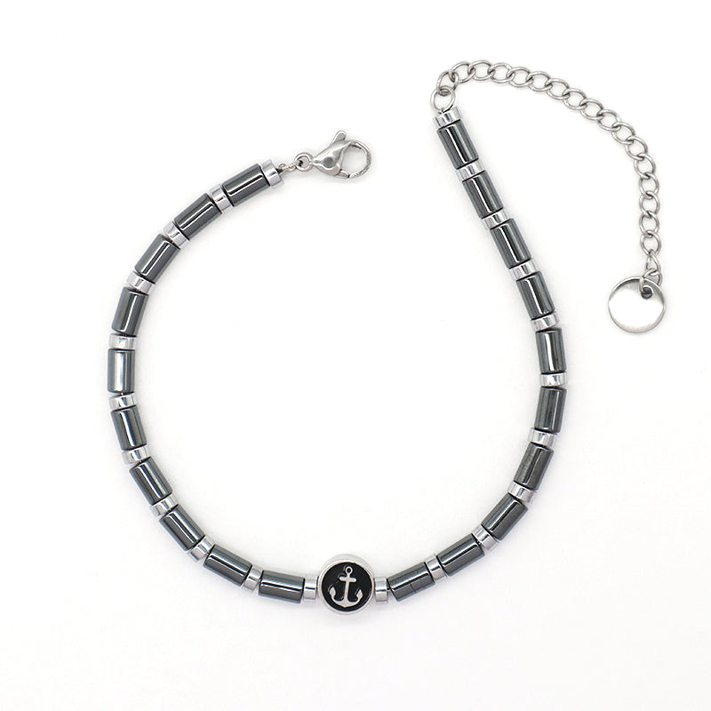 China Factory Custom Jewelry New Fashion Women Manufacture Wholesale Gift Ajustable Stainless Steel No Tarnish CZ Anchor Charm Bracelet Bangle