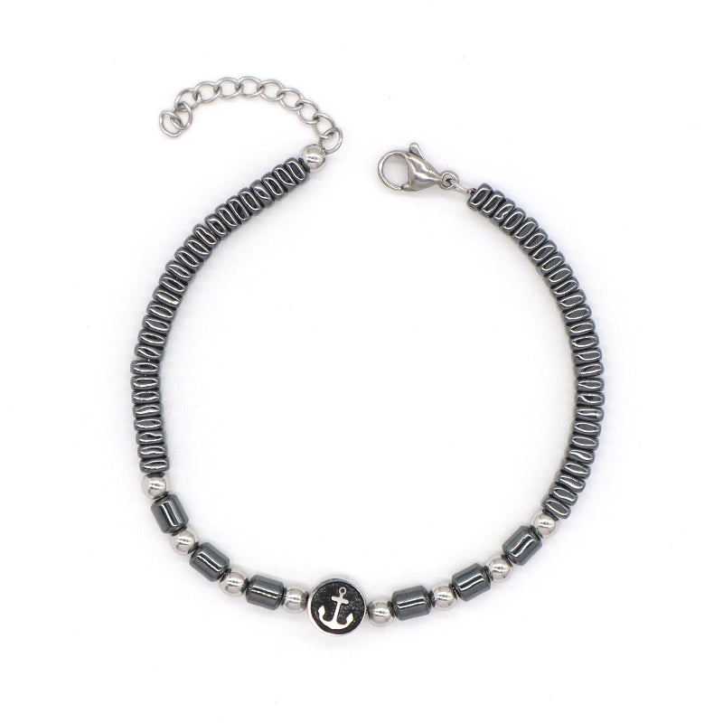 China Factory Custom Jewelry New Fashion Women Manufacture Wholesale Gift Ajustable Stainless Steel No Tarnish CZ Anchor Charm Bracelet Bangle