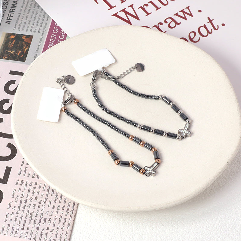 Wholesale Customized China Factory Manufacture Fashionable Women Cross Charm Jewelry Gift Ajustable Gold Plated Stainless Steel CZ Cross Bracelet Bangle