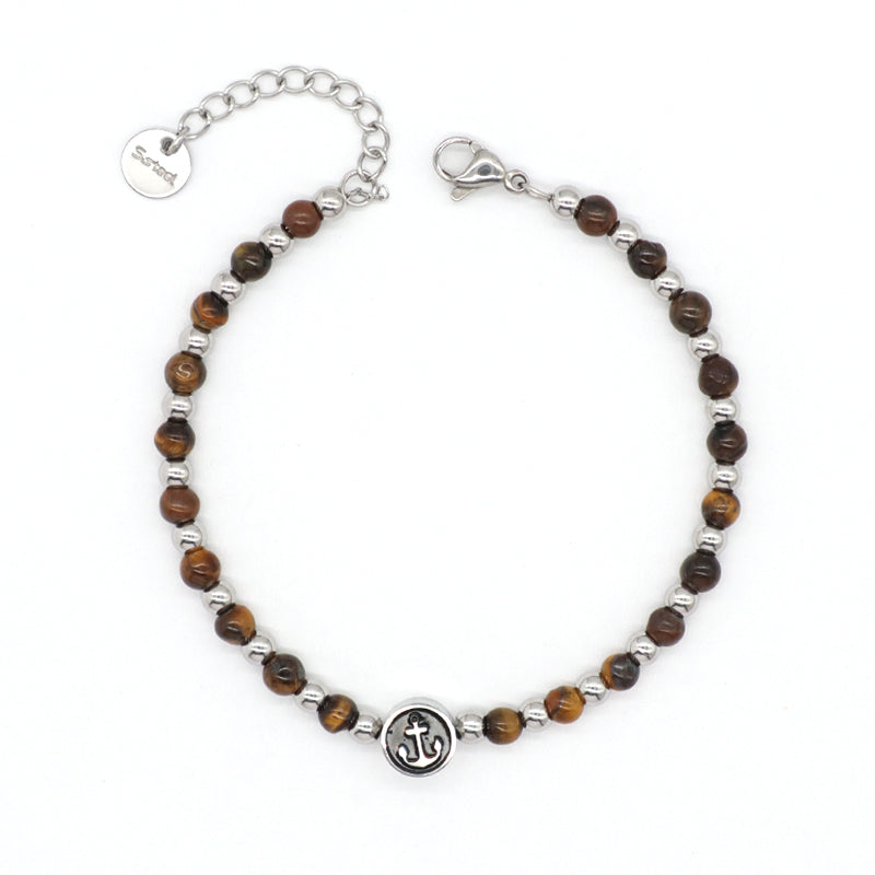 Wholesale Newest Fashion China Factory Custom Jewelry Manufacture Gift Black Blue Brown Ajustable Stainless Steel No Tarnish Anchor Charm Bracelet Bangle For Women